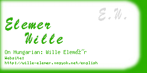 elemer wille business card